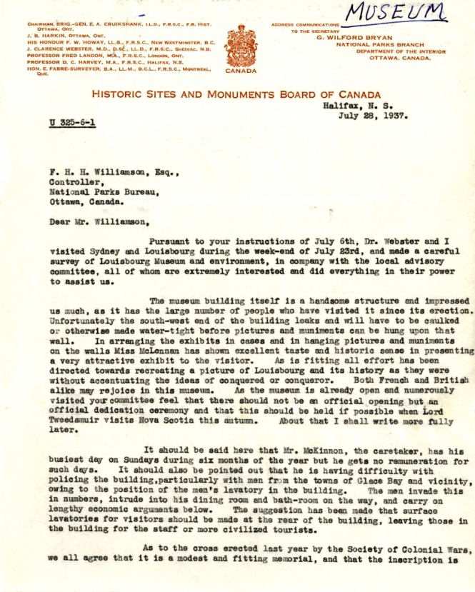 Letter from D.C. Harvey to F.H.H. Williamson